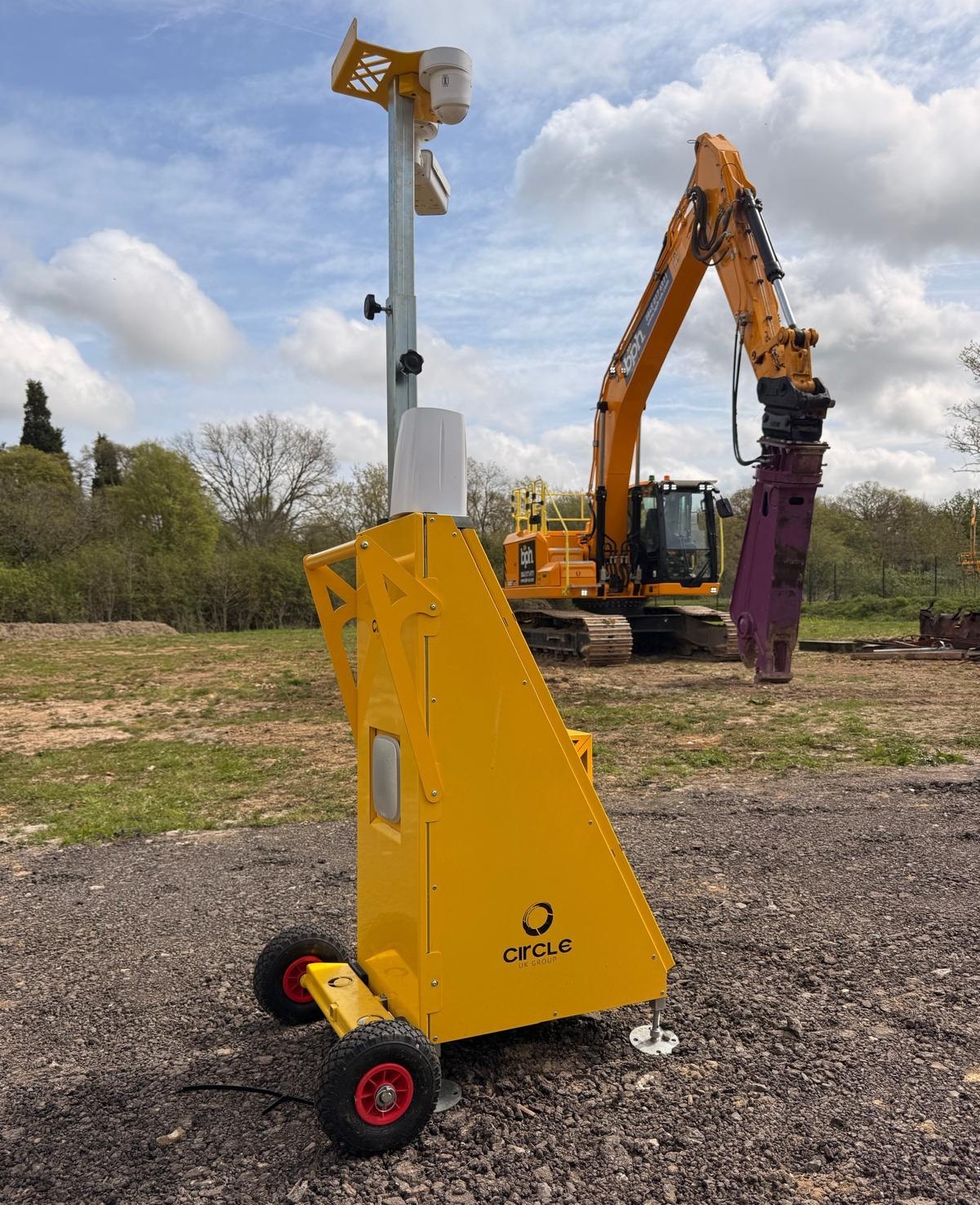 Circle Alarm security system protecting a UK construction site against theft and unauthorised access