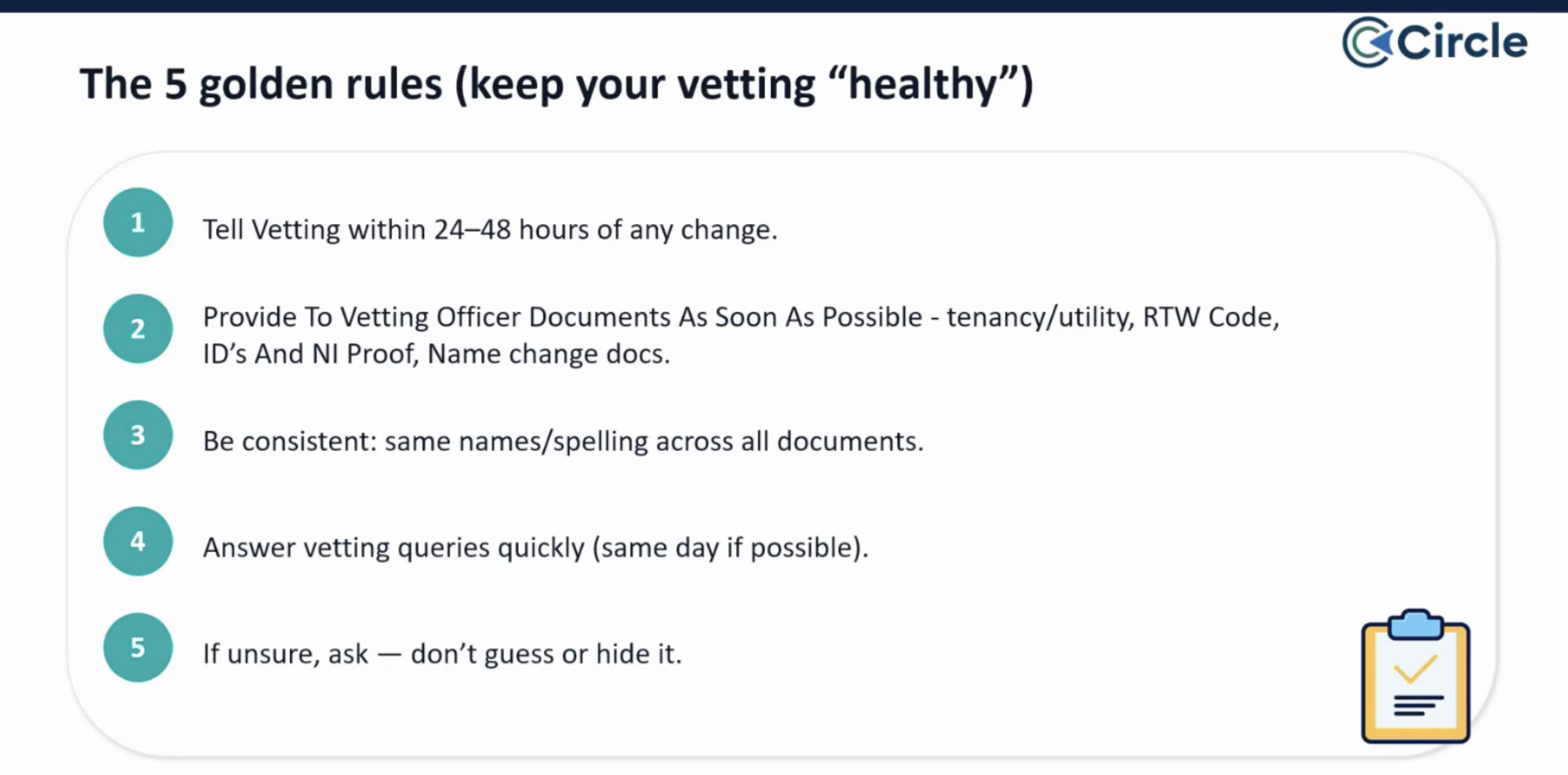 vetting and screening