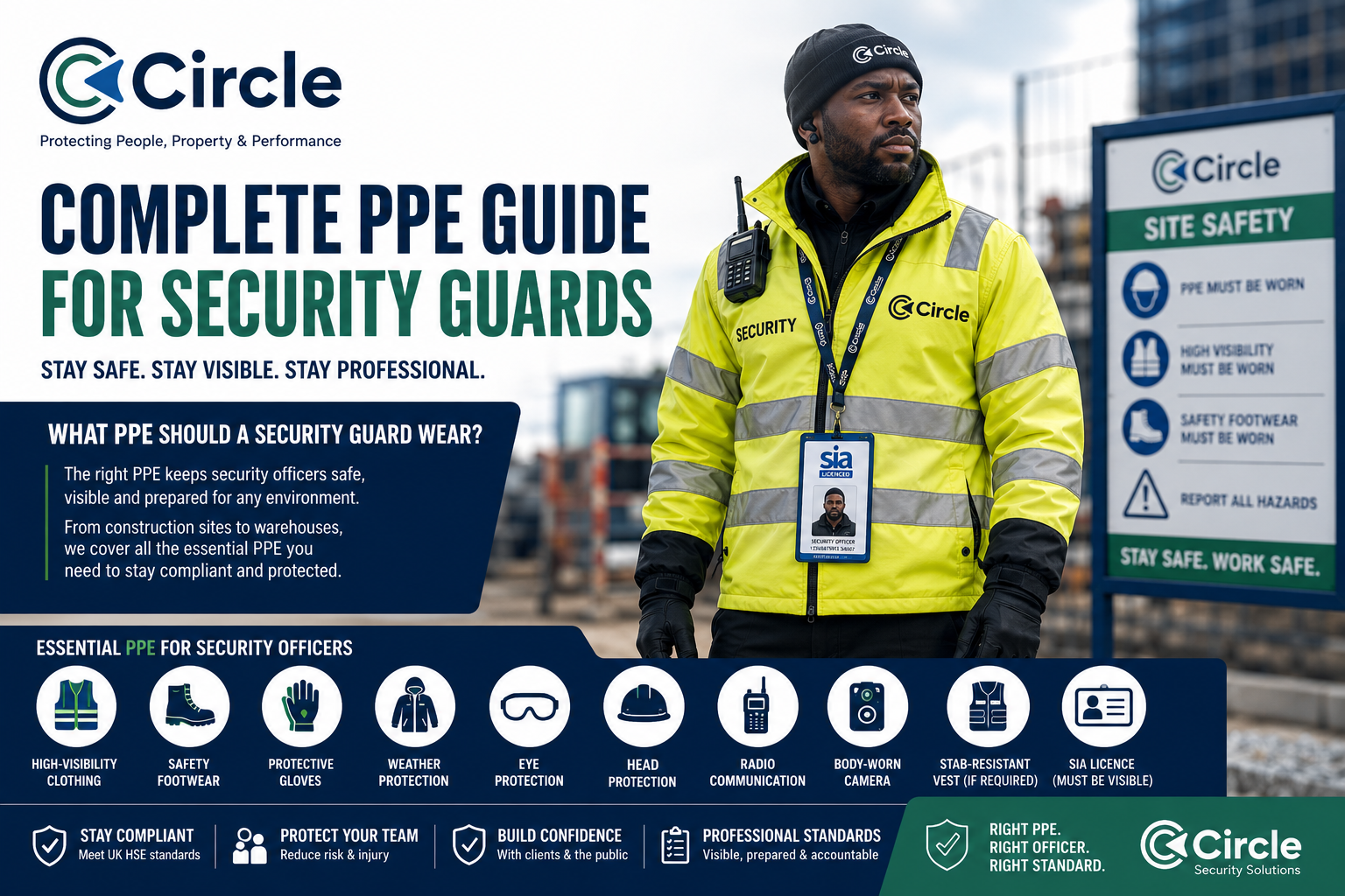 Security officer wearing PPE